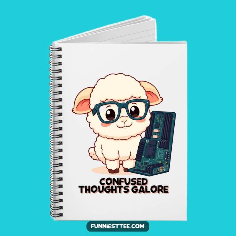 Funny Sheep Notebook: Confused Sheep & Motherboard, Perfect Journal for Tech Brains