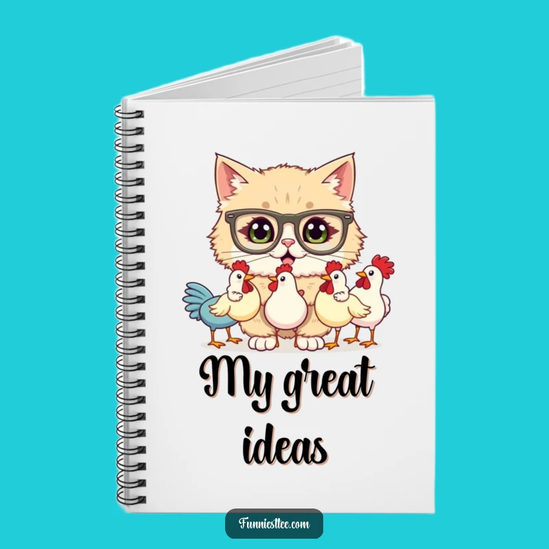 Funny Cat Juggling Rubber Chickens Notebook - Jot Down Your Laughs