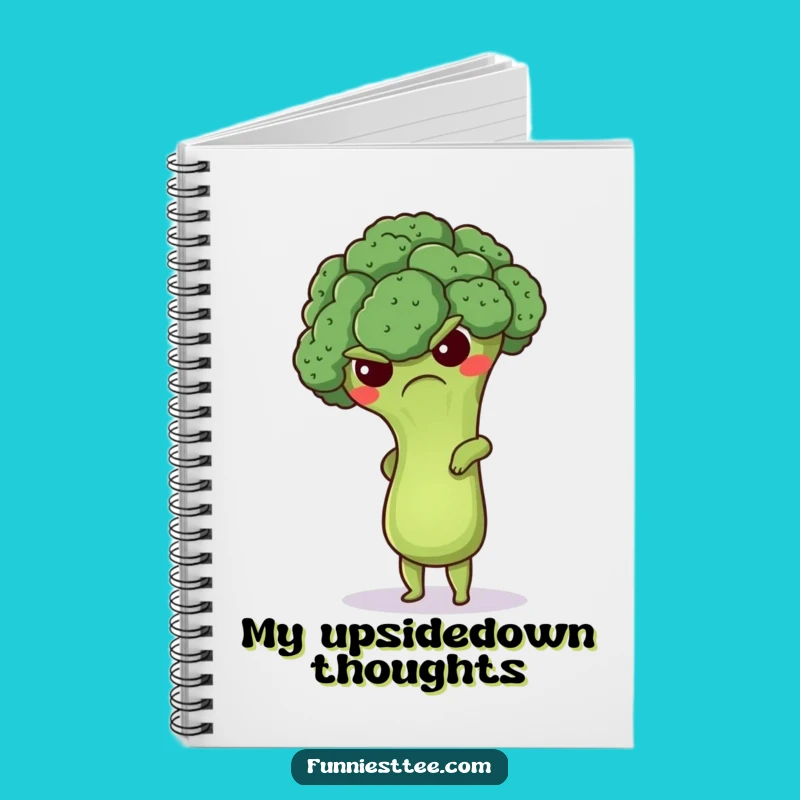 Funny Grumpy Broccoli Handstand Notebook - Jot Down Healthy Goals Hilariously