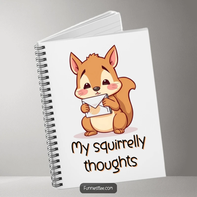 Funny Squirrel Mail Notebook: A confused squirrel tries to mail a nut to itself, perfect for notes and doodles.