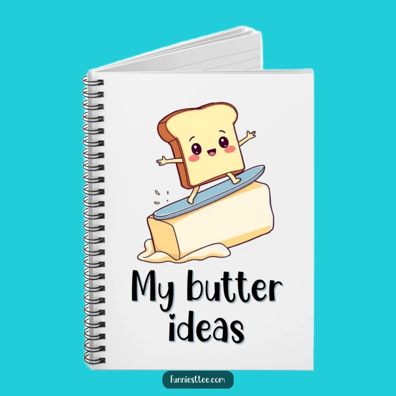 Funny Toast Surfer Notebook - Journal Butter Wave Adventures, Humorous Gift