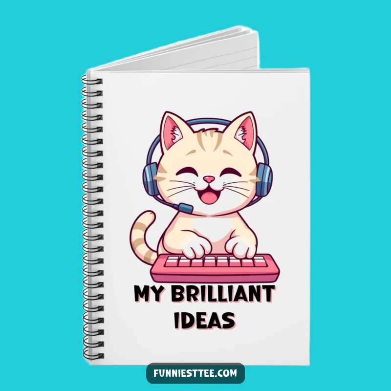 Funny Cat Notebook: Happy Typing Cat, Perfect Journal for Coders & Cat Fans