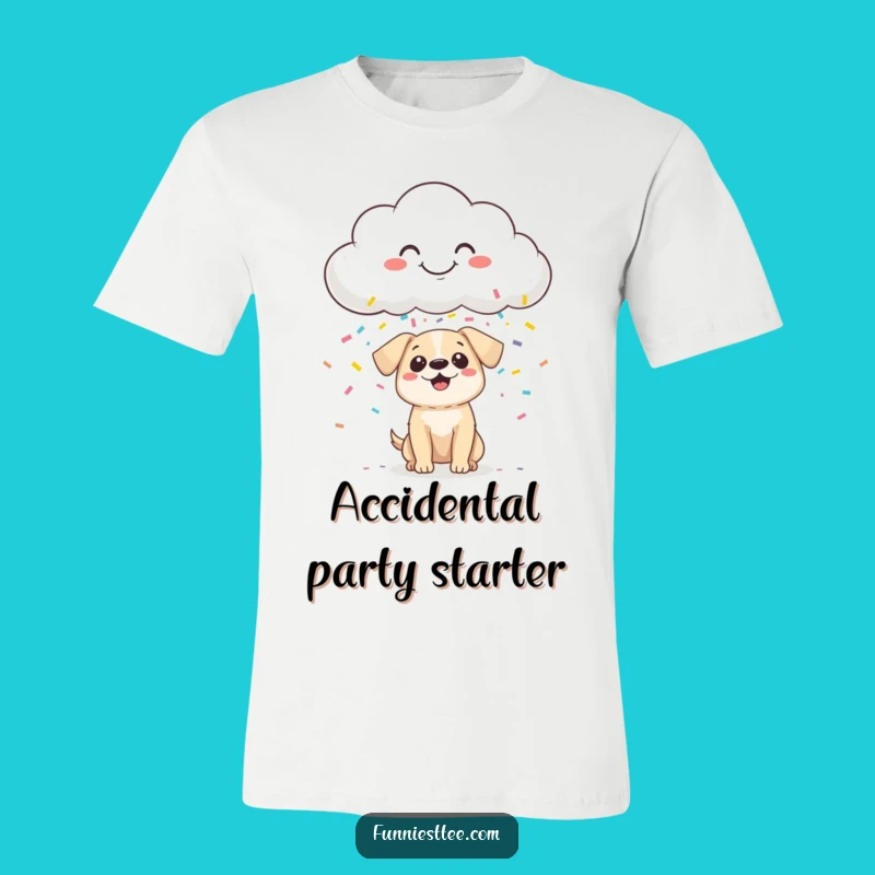 Funny Confetti Cloud Dog T-Shirt - Cute Surprise Pet Apparel Gift