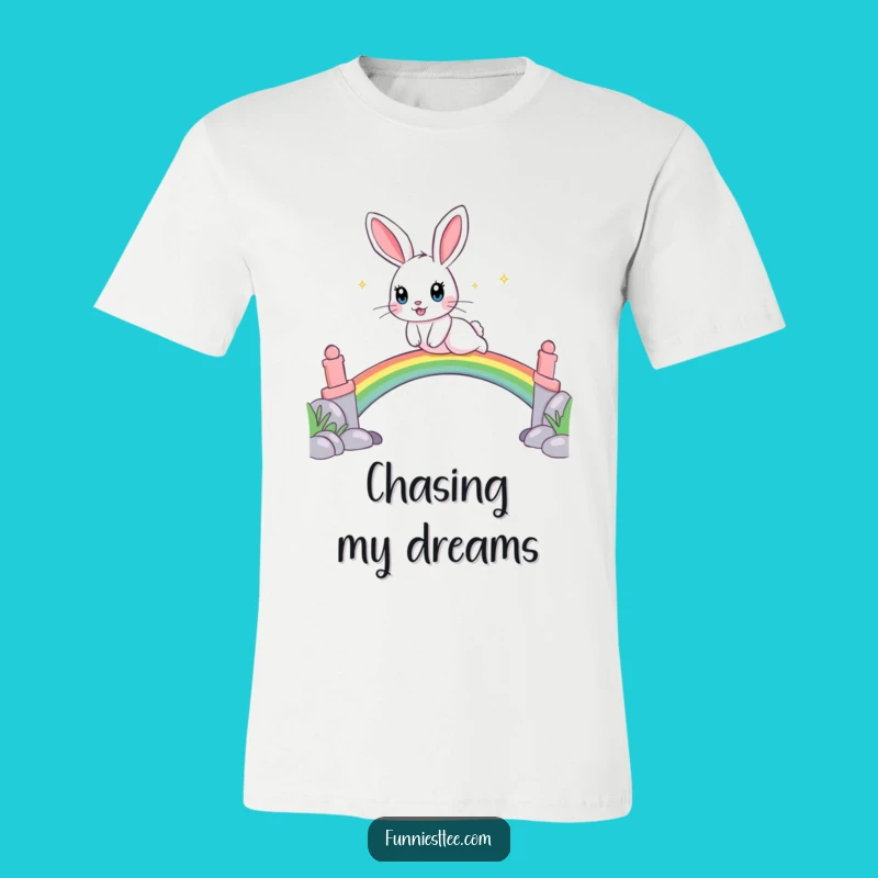 Funny Rabbit Rainbow Tee - Leap into Happiness Gift