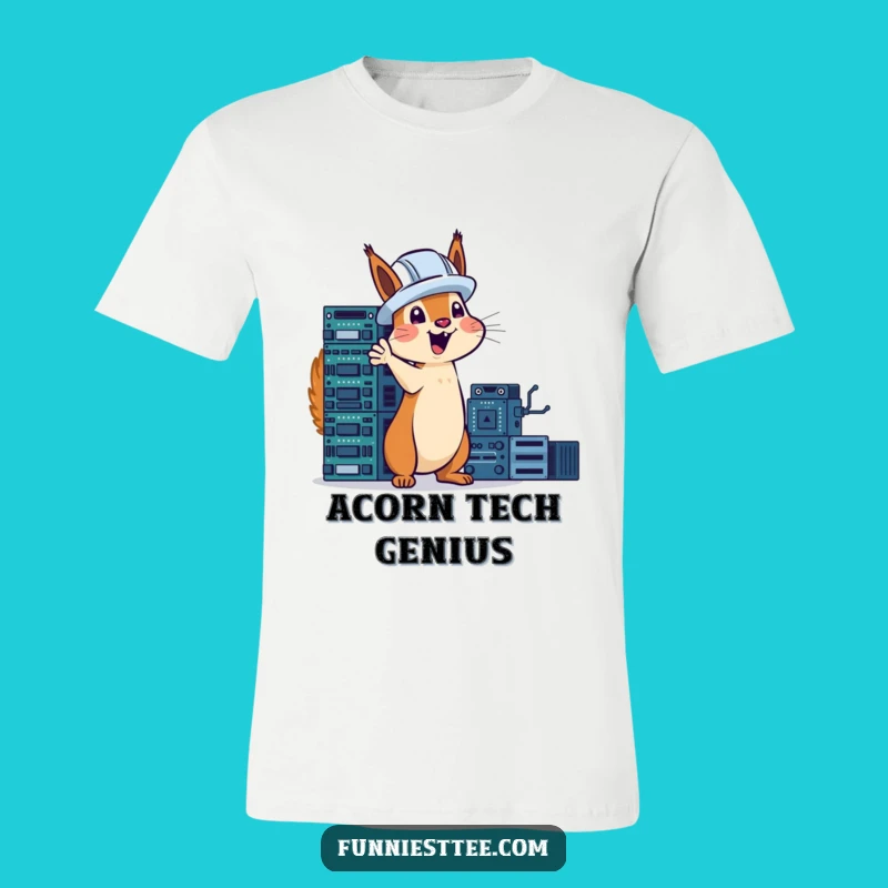 Funny Tech Squirrel T-Shirt: Hard Hat Squirrel, Circuits Builder Tee