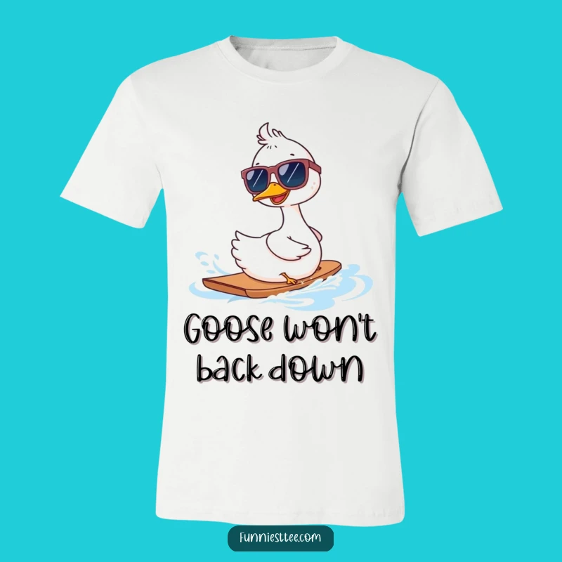 Funny Goose Sunglasses T-Shirt: Rock Your Style with Backwards Waterskiing Fun