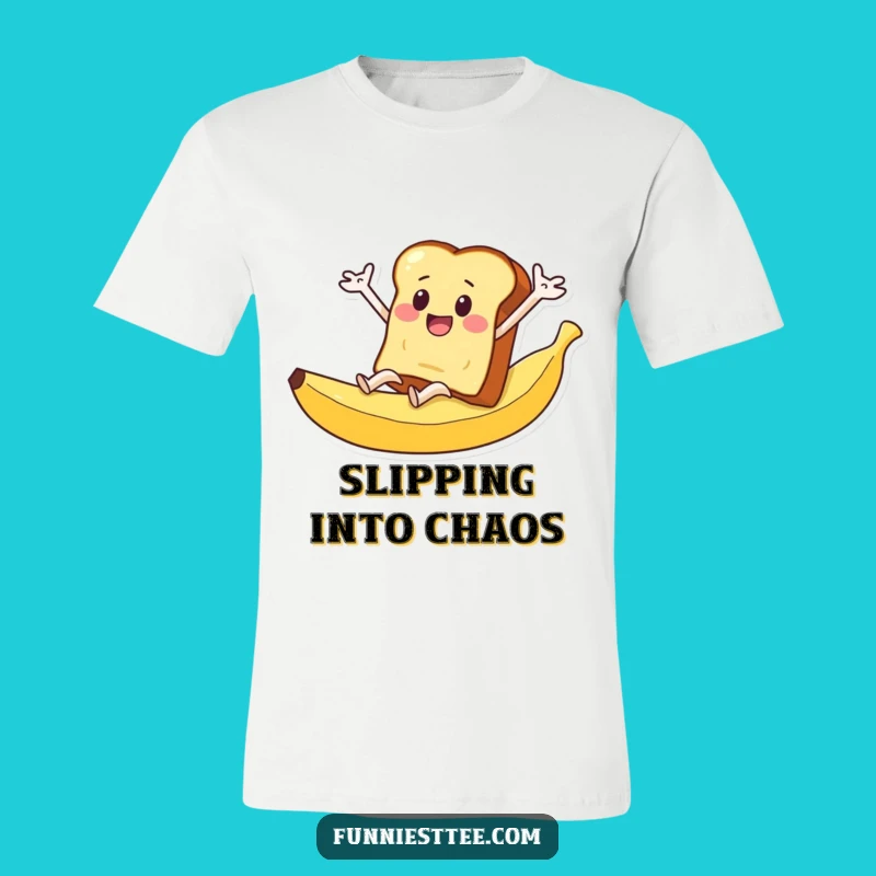 Funny Toast Banana Peel T-Shirt: Slipping and Sliding Design