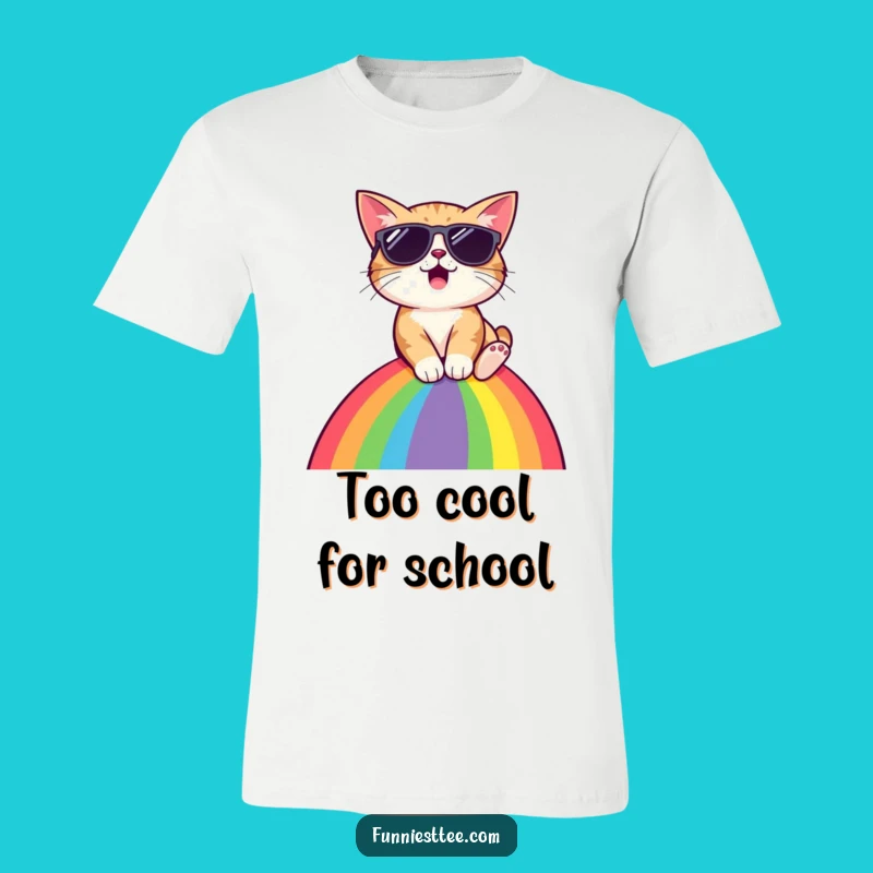 Funny Cat Sunglasses Rainbow T-Shirt: Embrace Your Inner Cool Cat