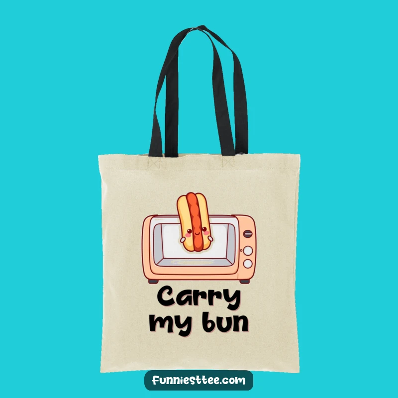 Funny Hot Dog Toaster Oven Tote Bag - Humorous Carryall for Foodies