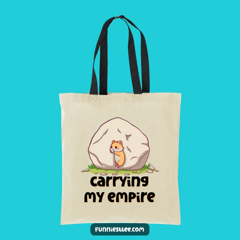 Funny Hamster Boulder Push Tote Bag: Stylish & Hilarious Carry-All for Errands