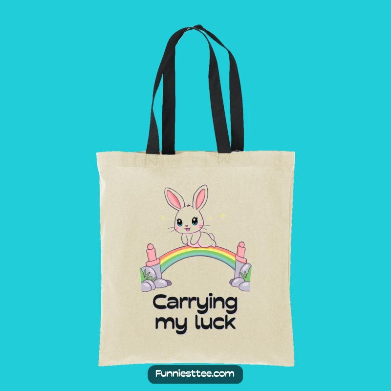 Funny Rabbit Rainbow Tote Bag - Carry Your Sparkle Everywhere