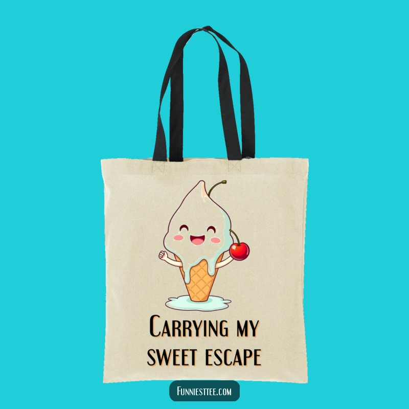 Funny Ice Cream High-Five Tote Bag - Carry Your Sweet Humor Anywhere