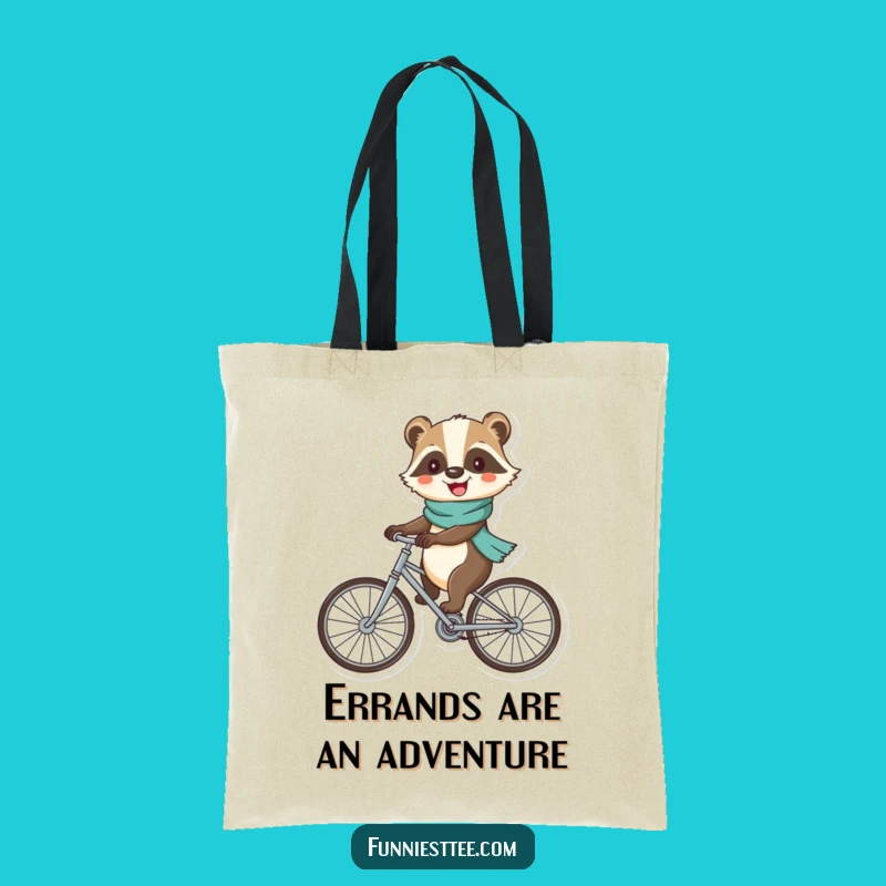 Funny Badger Bike Tote Bag - Carry Your Fun with this Cheerful Design