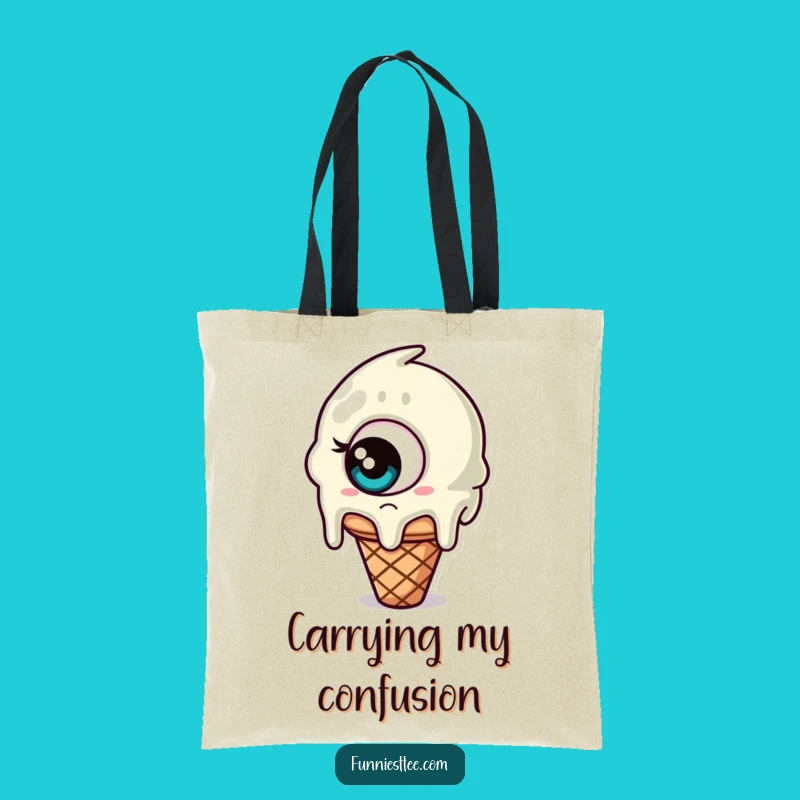 Funny Confused Ice Cream Tote Bag: Carry Your Confusion and Treats!