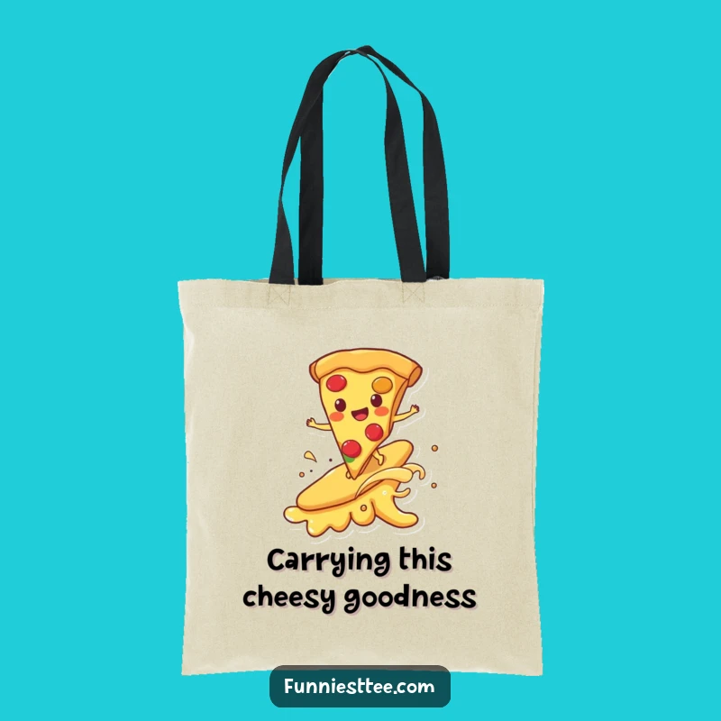 Funny Pizza Surf Tote Bag - Spacious and Hilarious Carry-All