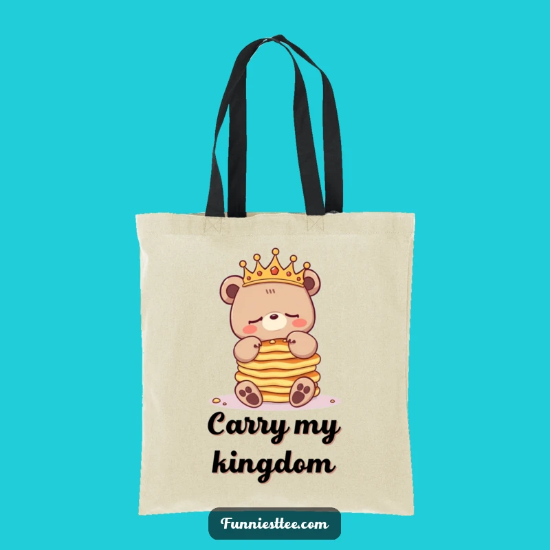 Funny Sleepy Bear Crown Tote Bag: Carry Your Breakfast Battle - Awesome Funny Gift!
