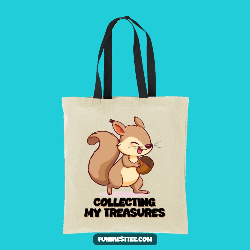 Funny Squirrel Tail Chase Tote Bag - Determined Rodent Accessory Gift