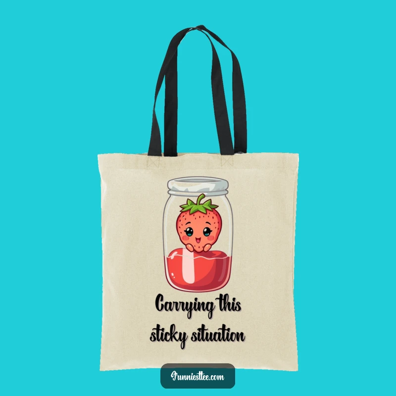 Funny Strawberry Jam Tote Bag: Carry Your Sweet Surprises!